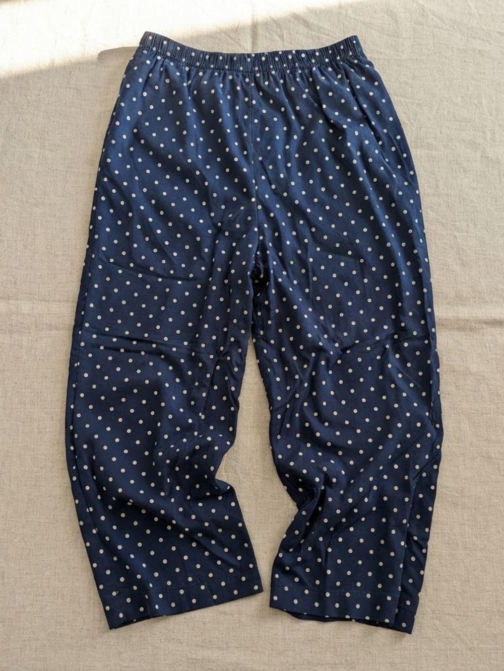 Alfred Dunner Navy Polka Dot Elastic Waist Pull-On Pants, Size 16